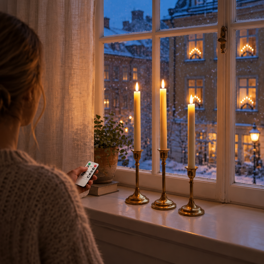 Lights - LED-kronljus med laddstation, 6-pack